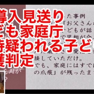 「AI導入見送り こども家庭庁 虐待疑われる子どもの保護判定 vol.354」