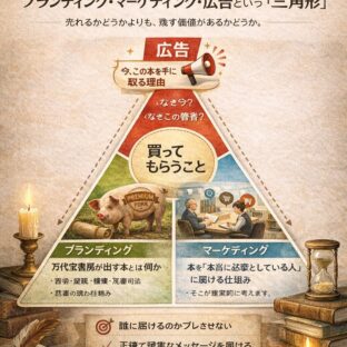 万代宝書房が考えるブランディング・マーケティング・広告という「三角形」