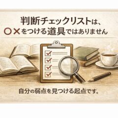 第2弾 判断チェックリストの話