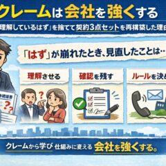 クレームは会社を強くする—「相手は理解しているはず」を捨てて契約3点セットを再構築した理由