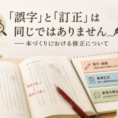 「誤字」と「訂正」は同じではありません――本づくりにおける修正について